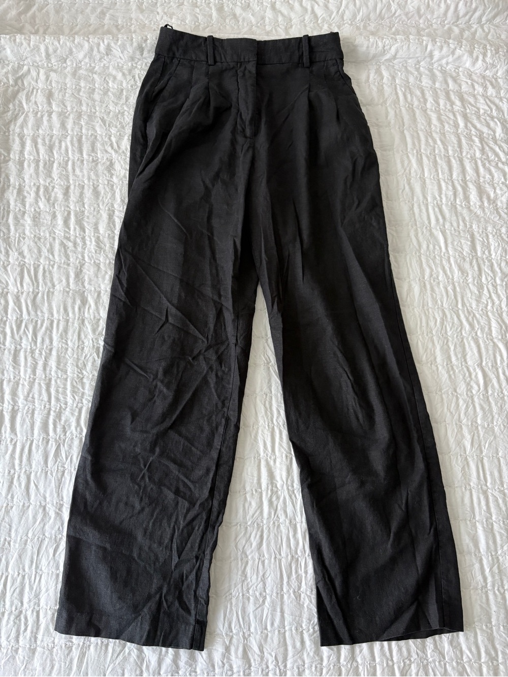 Classic Black Wide-Leg Women's Trousers